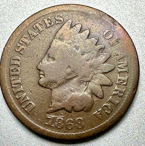 1868  INDIAN CENT   GOOD DETAILS   KEY DATE #1137