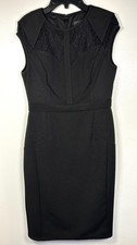 Adrianna Papell Ottoman Sheath Lace Pencil Dress in Black Women's 4
