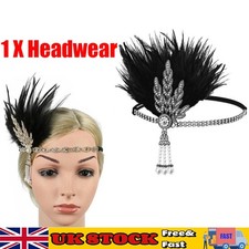 1920s Headband Natural Feather Bridal Great Gatsby 20s 20's Flapper Headpiece