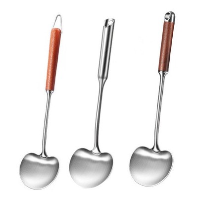 Wooden Handle Spoon Cooking Spoon Integrated Hanging Hole Robust Connection