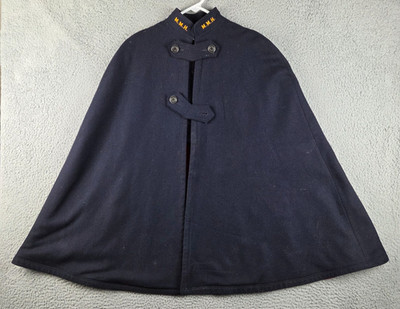 Vintage Mid-Century Altro Work Shops Nursing Cape - Navy & Red Wool