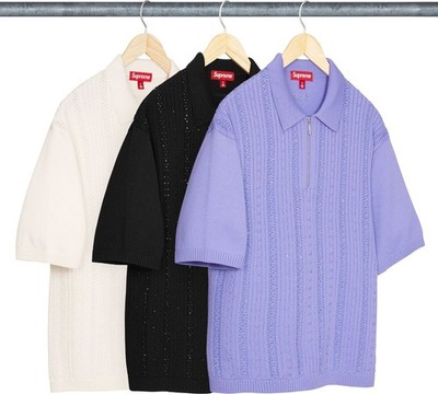 トップス Supreme Argyle Zip Polo Supreme Argyle Zip Polo Black | Hype Clothinga