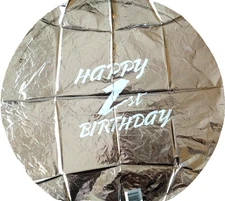 1st BIRTHDAY""18" SILVER Foil Balloon 07891 B25