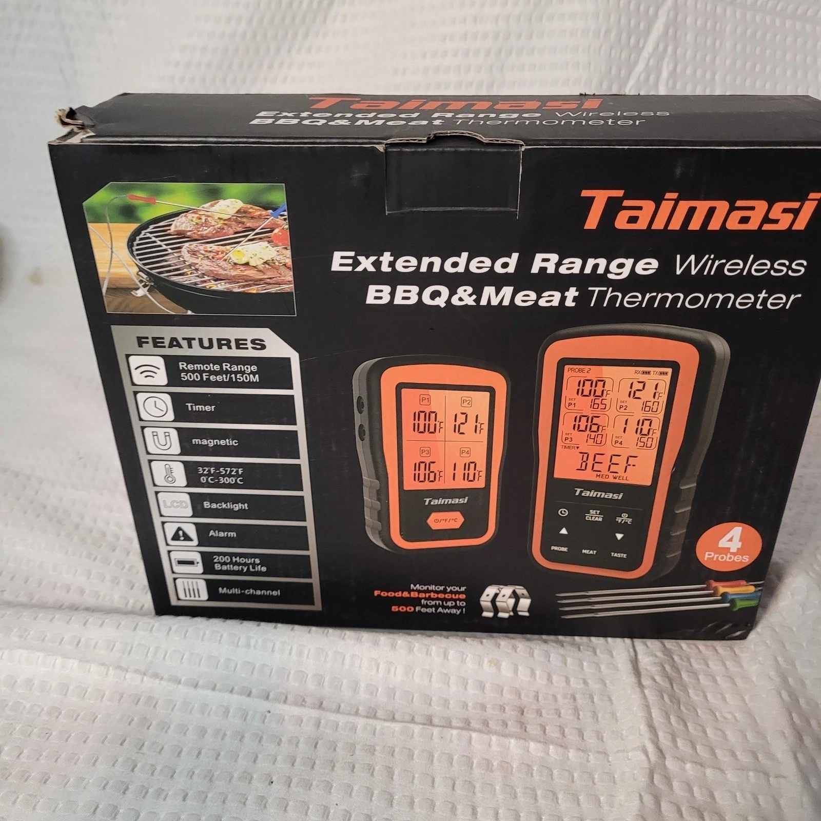 Taimasi Wireless BBQ Meat Thermometer 4 Probes 500ft Range Digital Grill Smoker
Opens in a new windo