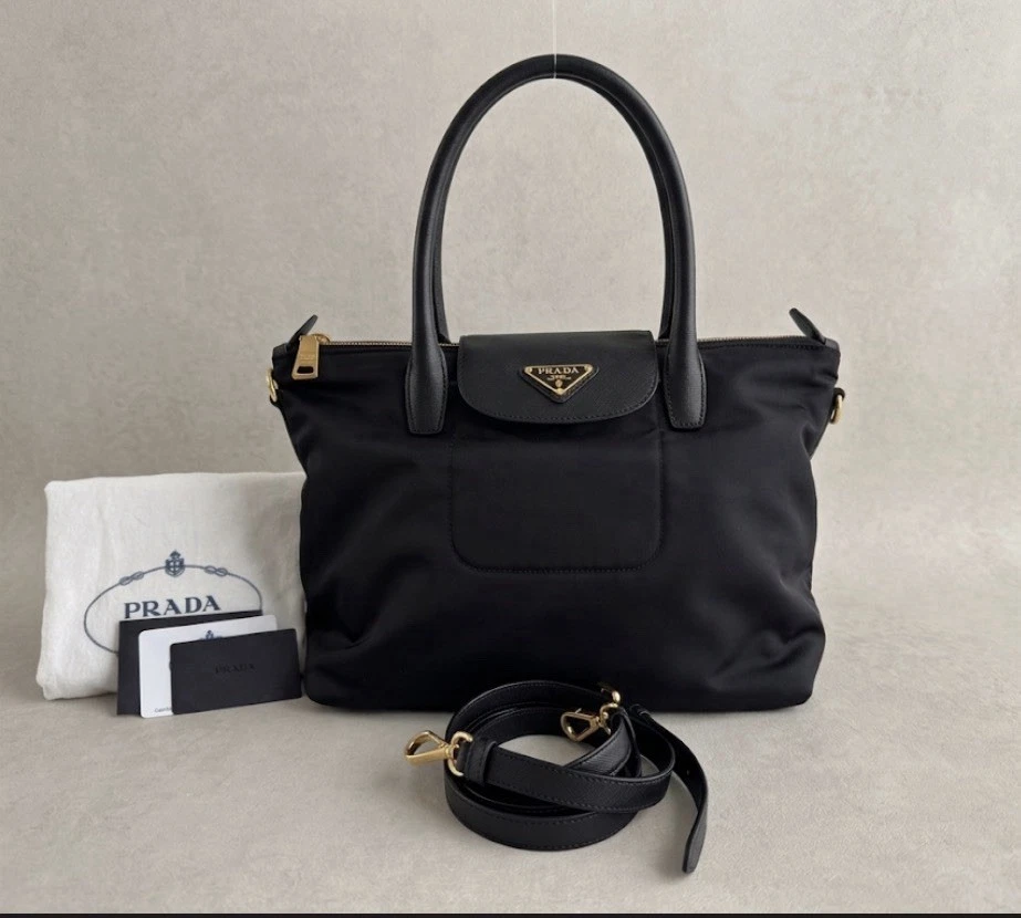 PRADA Tessuto Nylon Exterior Tote Bags & Handbags for Women for
