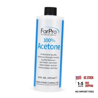 Professional Nail Polish Remover - 16 Fl Oz - 100% Acetone - 1 Pack