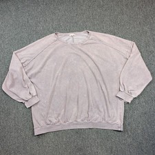 Easel Boho Mineral Wash Oversized Sweatshirt L Purple Exposed Seams Relaxed Fit