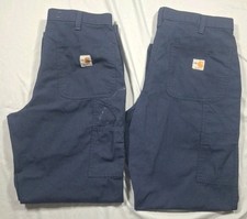  2 Carhartt Utility Pants Mens 32x32 Blue Flame Resistant FR Workwear 73478-20