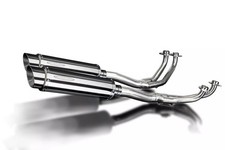 Delkevic Sistema Completo 4-2 14" Acero Inoxidable Escape Redondo Honda GL1100 Goldwing 80-83