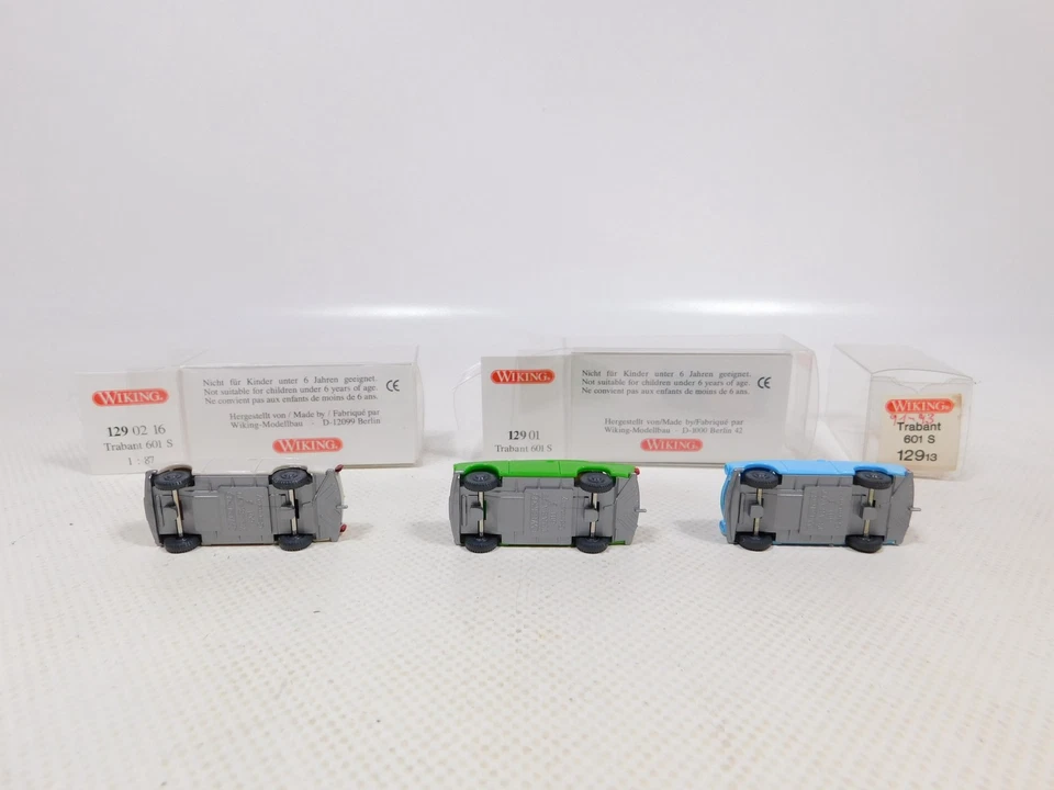 3x Wiking H0 1:87 Coche Trabant 601 S 129 01 129 13 129 02 16 Como Nuevo + Caja # Foto 3 de 4