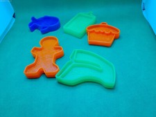 Mattel 1972 play Food steak fish cupcake milk gingerbread man lot 5 plastic