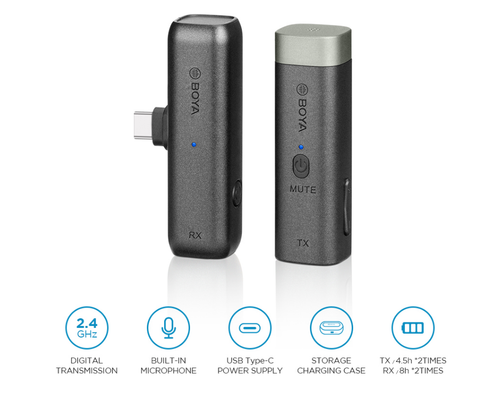 BOYA BY-WM3 Lavalier Wireless Microphone System 2.4g for Camera DSLR Smartphone - Picture 3 of 15