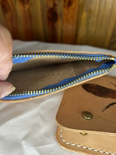 Schmetterling Leder Geldbörse mit Druckknöpfen Eigengemacht TLS Leder Portemonnaie Reißverschluss Set /2 - Bild 5 von 5