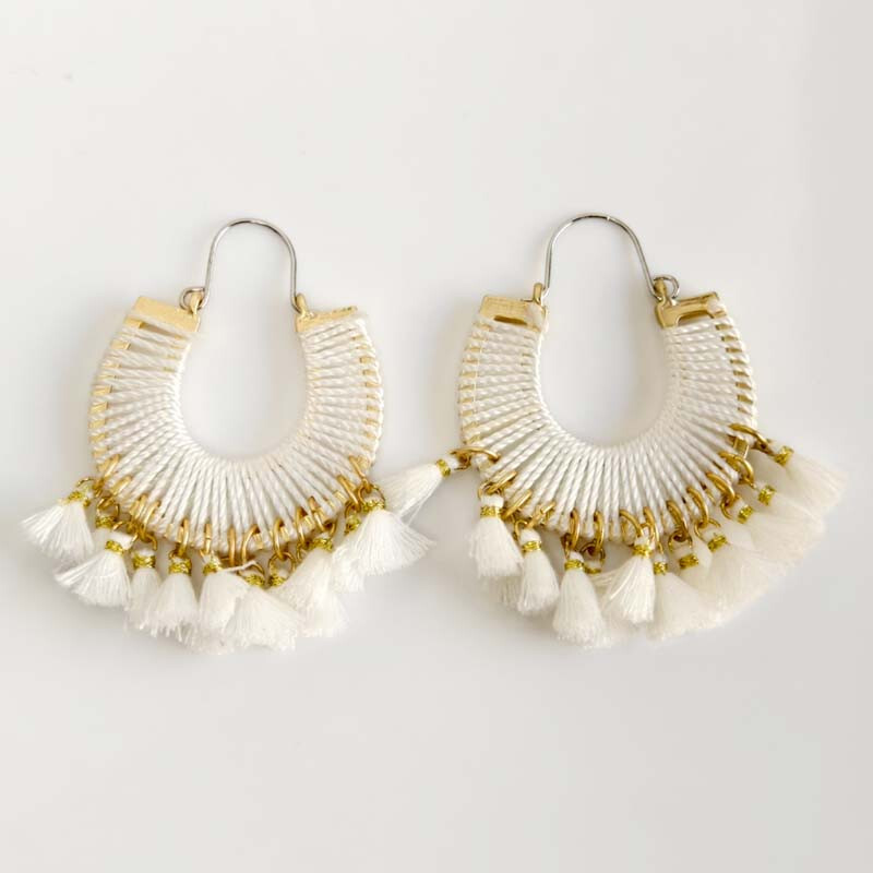 New 58mm Loft Weaved Bib Hoop Earrings Gift Fashion Women Holiday Party Jewelry