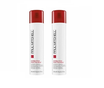 Paul Mitchell Super Clean Aerosol Finishing Spray, Flex Hold,9.5oz (Pack of 2)