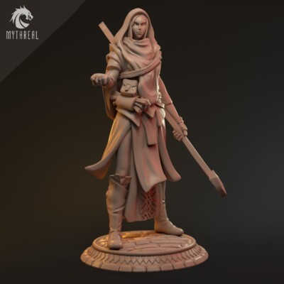 Einfache Abenteurerin Miniatur Erstes Level Figur Tabletop für TTRPG's wie D&D5e