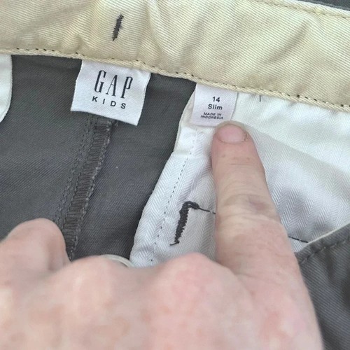 Gap Kids Grey Khaki Style Pants size 14 slim - Picture 6 of 8
