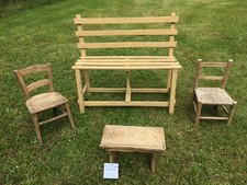 5088 VECCHIA PANCHINA PICCOLE SEDIE BIMBI PANCHETTO LEGNO VINTAGE ARREDAMENTO