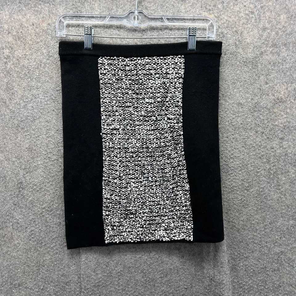 Minifalda Alexander Wang Mujer Grande Negra Lana Tweed Tejida Goma Bodycon Foto 2 de 4