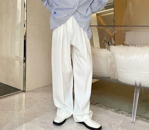 Pantalones de diseño para hombre Pantalones de moda Gran Bretaña cintura alta recta simple coreano OL - Imagen 14 de 21