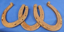 LOT 3 Antique Rustic Iron Hand Forged Horse Shoe Old Primitive Rusty Farmhouse