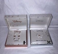 DISNEY EARRINGS SET - 3 Pairs MINNIE MOUSE THEME  Necklace Both New In Box.
