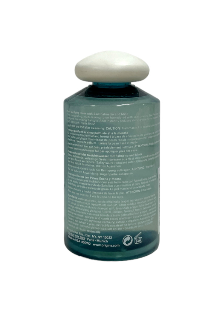 Origins Zero Oil Deep Pore Purifying Toner With Palmetto & Mint(5fl/150ml) NEW!