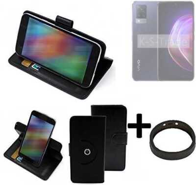 360° Schutz Hülle für Vivo V21 5G + Bumper Wallet Case Universal schwarz Kuns