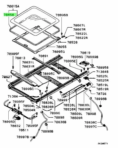 Resistente a la intemperie tapa techo corredizo Mitsubishi Original OEM Montero Pajero V63W Foto 3 de 3