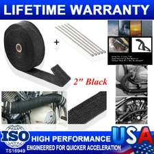 Exhaust Wrap Manifold Header Pipe Heat Tape+5 Ties Fiberglass For Muscle Car ATV