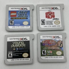 Nintendo 3DS Games Lot Of 4: City Undercover, Young Justice, Wreck It &Lets Ride