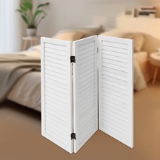 Modern 3 Panel Room Divider Screen, Freestanding Folding Room Divider, White