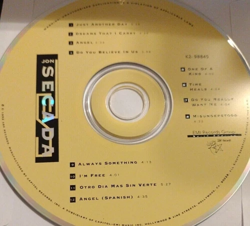 Jon Secada by Jon Secada (CD 1992  DISC Only-NO Case-FREE Shipping