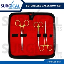 3 Pieces Sutureless Vasectomy Surgery Set Surgical Instruments German Grade