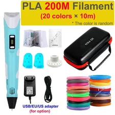 Kids 3d Printing Pen with Travel Case – Diy Drawing Pen + Pla Filament Gift Set