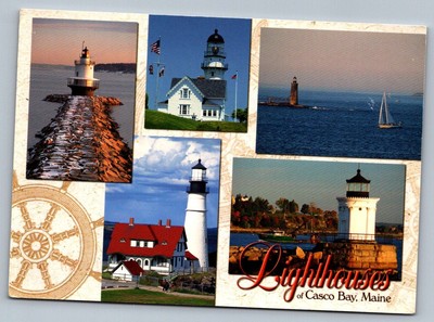 Postcard Lighthouses of Casco Bay Maine 2001 4x6 V21