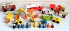 Vintage Little People Lot Figures Furniture Sesame St Mini Bus Fire Truck Farm