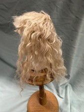 Hand made mohair wig for antique doll blonde curly 9"