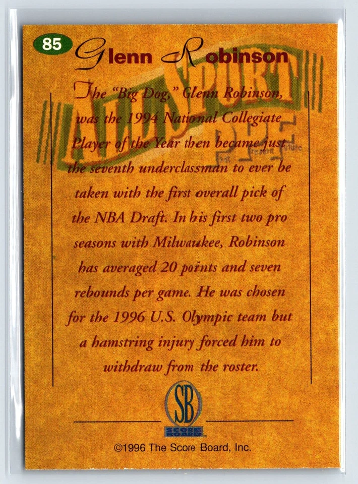 Score Board All Sport 1996-97 PPF Gold #85 Glenn Robinson Bucks Foto 2 de 2