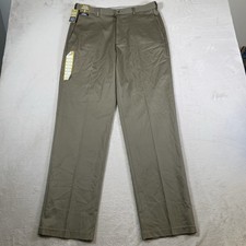 Haggar Iron Free Premium Khaki Pants 34x34 Classic Fit Comfort Waistband NEW