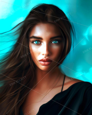 Beautiful 8x10 Art Print Photo Blue Eyes Pretty Woman Portrait Photograph #7901
