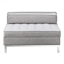 Moe's Home Collection Covella Fabric Upholstered Ottoman w/Storage in Light Gray