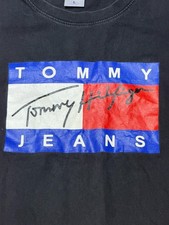 Vintage Tommy Hilfiger Jeans Logo 80s 90s Single Stitch Shirt Size L Large
