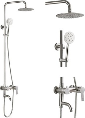 Shower Faucet Sets SUS 304 Stainless Steel Rain Shower System 3 Triple Function