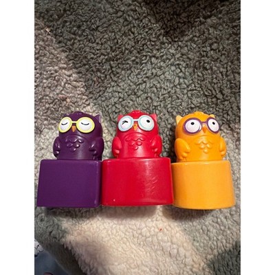 Learning Resources Peek-A-Who? Owl Figures Set Purple Red Orange Shapes Toy