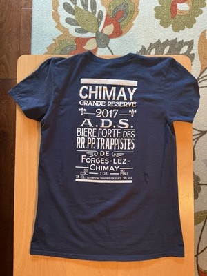 Chimay Pères Trappistes Trappist Grande Reserve Abbaye de Scourmont Shirt Blue M