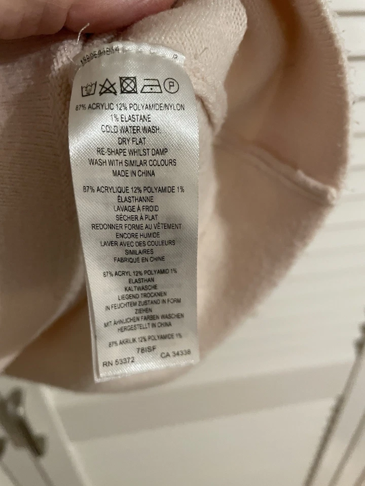 Ladies Funnel Neck Jumper Size Large(12) From French Connections Dusty Pink. - Image 4 of 4