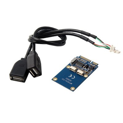Mini PCI-E to USB Adapter mPCIe to 5 Pin 2 Ports Dual USB2.0 Converter Card v
