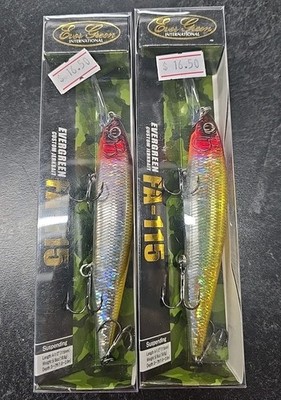 2X EVERGREEN CUSTOM JERKBAIT International FA-115-125 CLOWN Suspending 4½''  oz