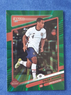 2021-22 Panini Donruss Road To Qatar #166 Tyler Adams USA Green Laser Parallel 
